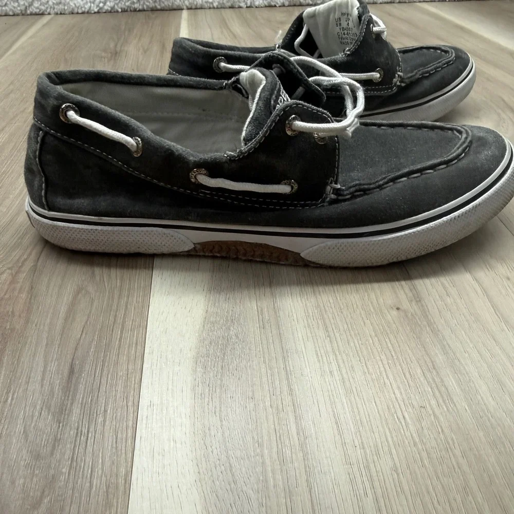 Sperry Top-Sider Halyard Boat Shoes Canvas Sneakers 5M Grey Mens Loafers YB45037